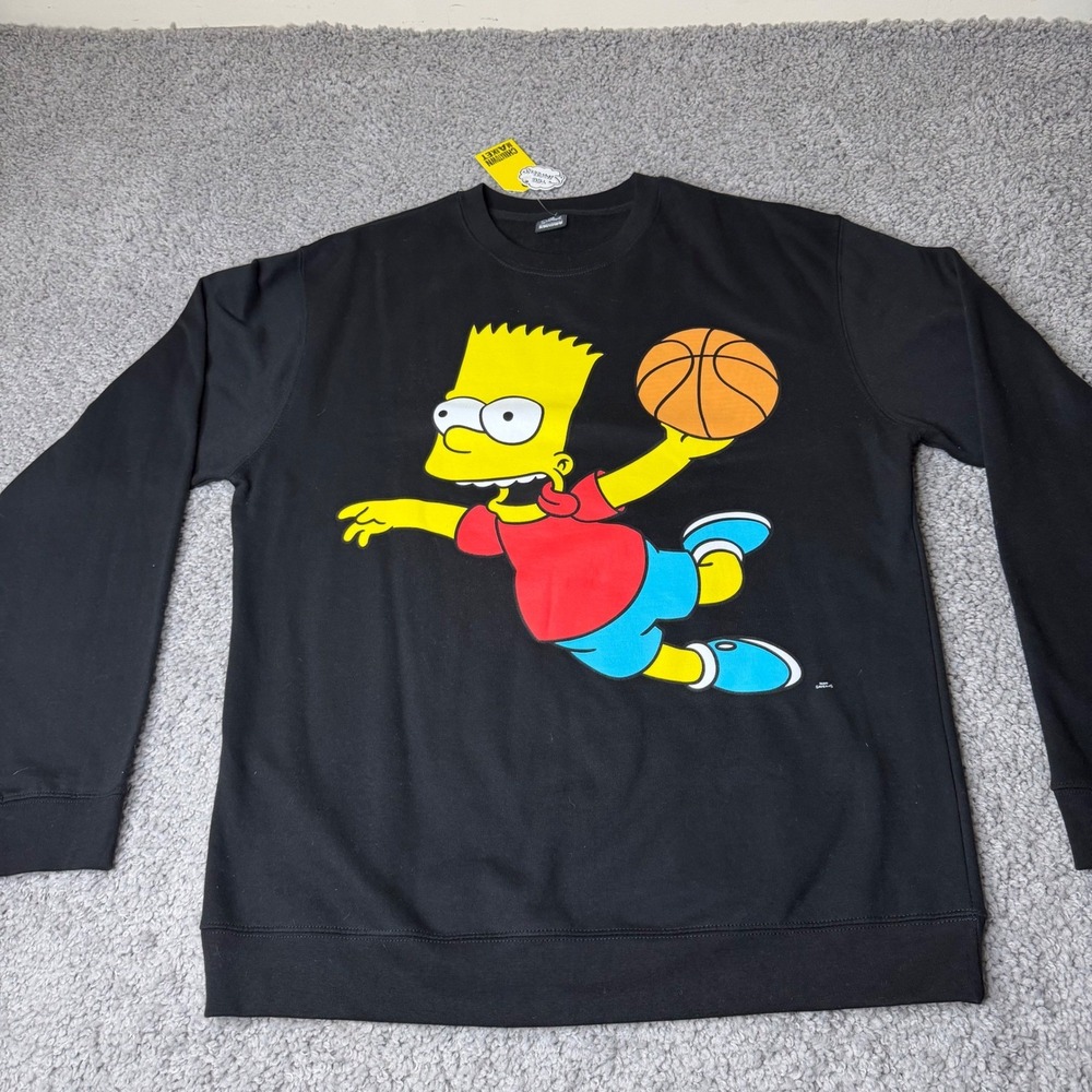 Chinatown MarketThe Simpsons Bart Simpson Basketball Black Sweatshirt Mens L NWT